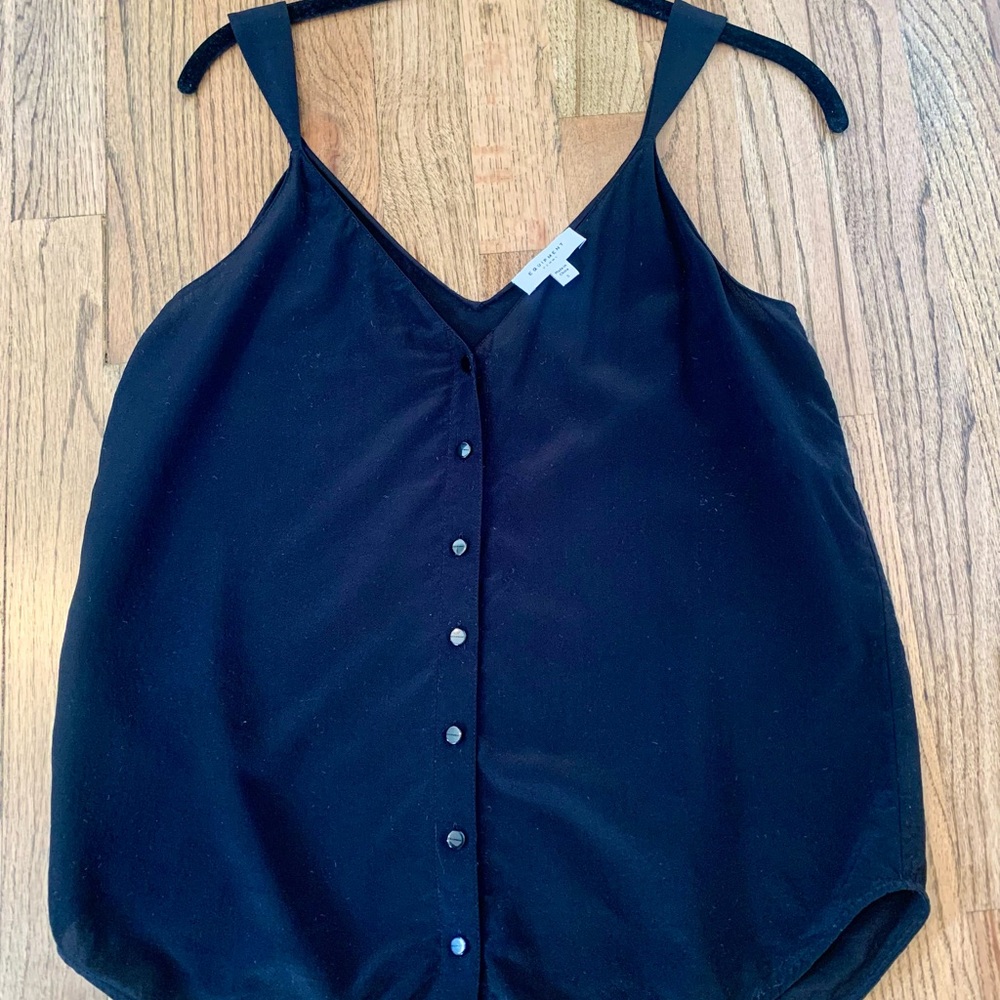 Equipment Femme - Black Button-Up Tank Top